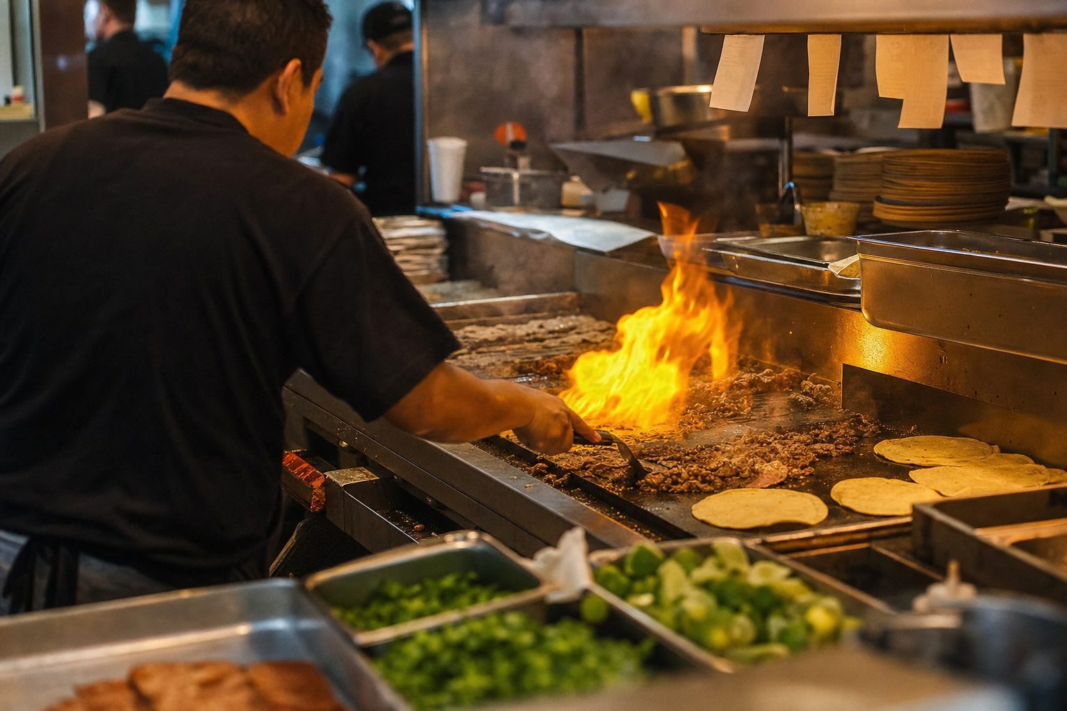A Chicago taqueria kitchen at work